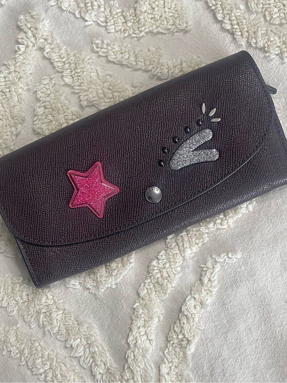 Coach Out Law Bear Women's Burgundy large wallet
